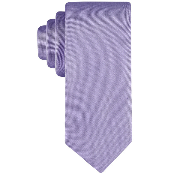 Calvin Klein Men Silver-Spun Solid Tie Lilac - Picture 1 of 1